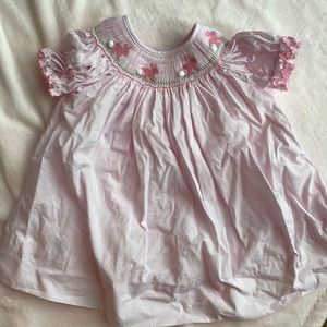 Worn once baby girls Easter smocked bishop dress
